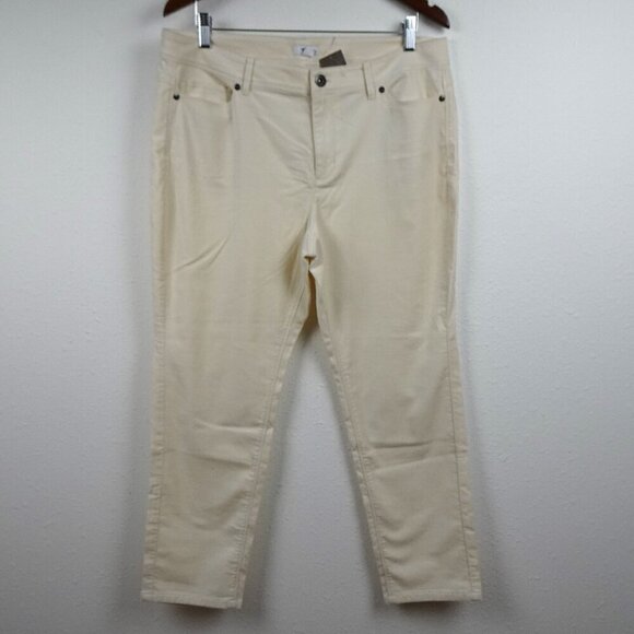 J. Jill Pants - J. Jill Brushed Cotton Pants Women's Petite Size 16 Off White Soft Cropped